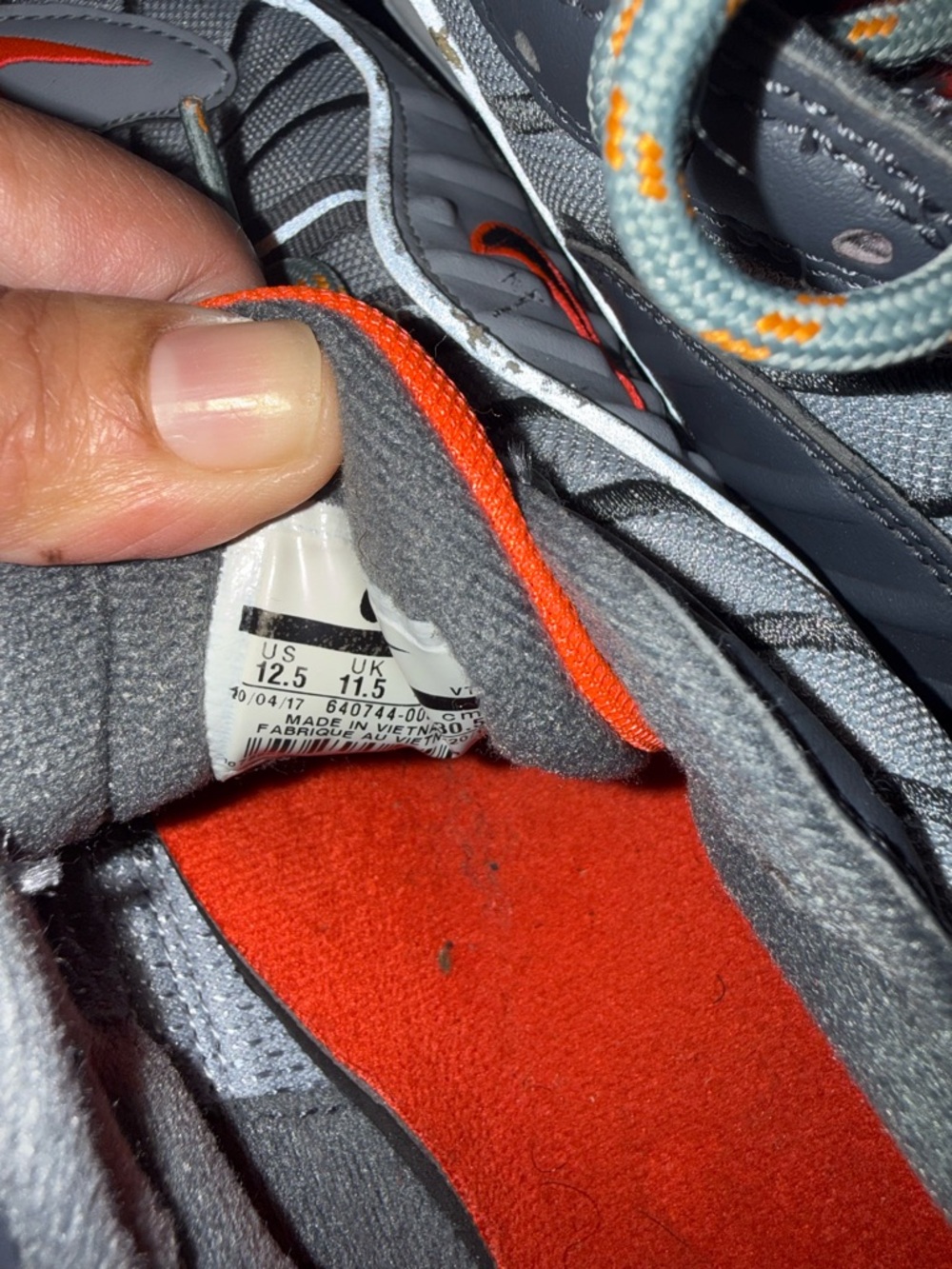 Nike Men's Athletic Sneakers - Grey with Orange Accents - Picture 4 of 8